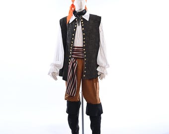 #2 ハロウィン コスチューム 海賊 フルセット ハロウィンパーティー用メンズ海賊コスチュームフルセット（ジャックの
