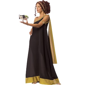 Greek Roman Princess Goddess Female Toga Couple Costume, Woman Premium Chiton Cosplay Fancy Dress, Sexy, Halloween, Carnival, Mardi Gras.
