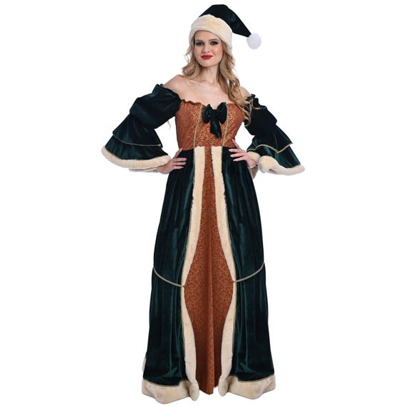 green emerald velvet dress Amazon.com: Mukum 4 Pcs Mrs Claus Costume for Women Santa Claus Costume  Women Set