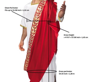 Disfraz de Emperador Romano Adulto 👑 - César con Túnica y Manto Disfraz de Emperador Romano Adulto 👑 - César con Túnica y Manto