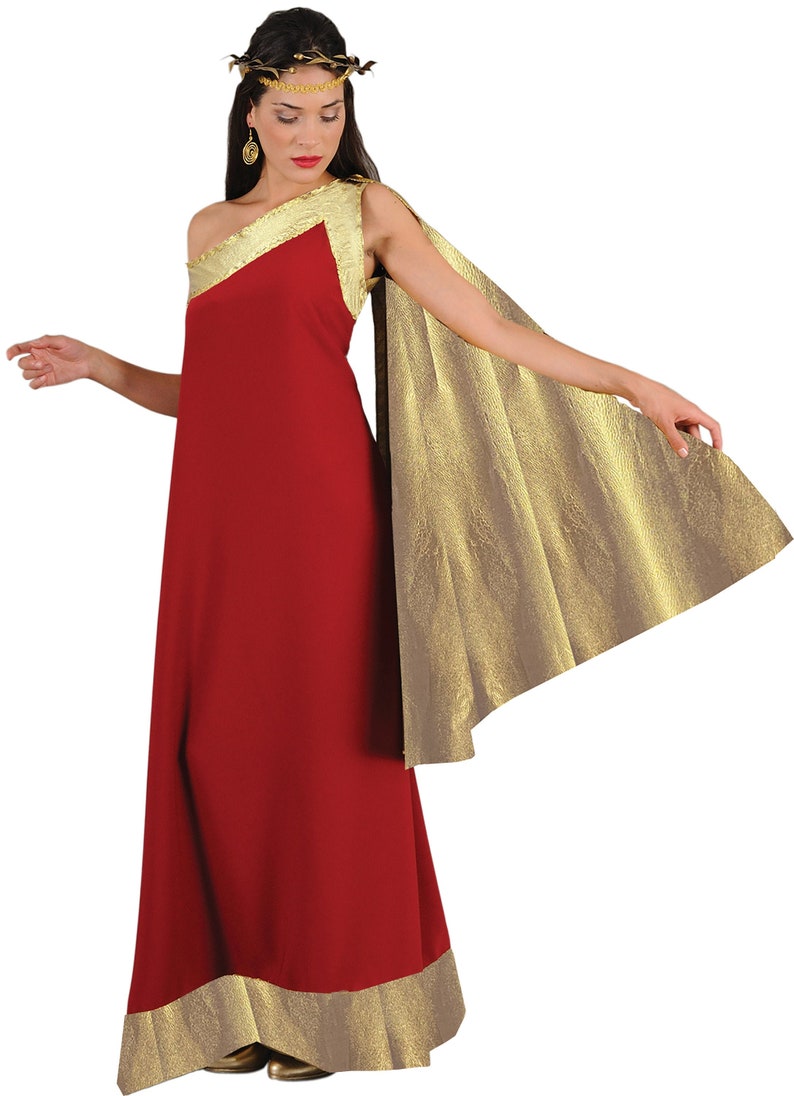 Costume de déesse grecque romaine, robe longue de femme premium, Toga Chiton pour cosplay, carnaval et Halloween. Dress