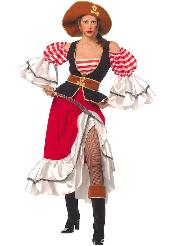 Outfit Female UNKENBO 2023 Red Pirate Head Scarf Bandana Pirate