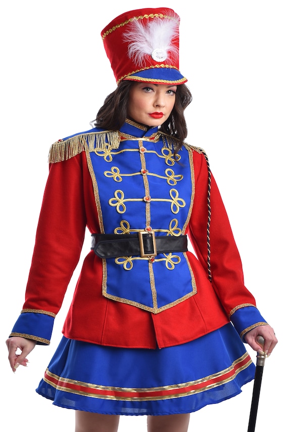 Nutcracker Women's Cosplay Costume, Women's Nutcracker Christmas Outfit,  Red & Blue Drummer Outfit, Women's Halloween Costume, Adult Costume 