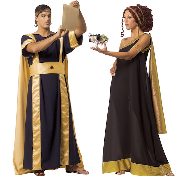 Costume da uomo dio romano greco, costume adulto premium, abito da coppia  per toga, eventi, Halloween e carnevale. -  Italia