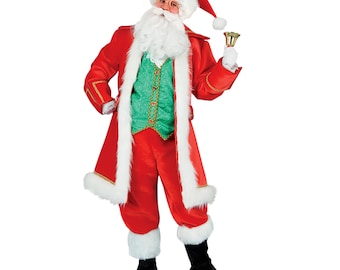 Deluxe Padded Velvet Santa Claus Costume: Plus Size Professional Santa Suit