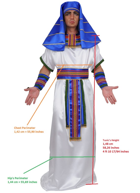 Pharaoh of Egypt, Carnival Costume for Adults, Egyptian King Fancy Dress  for Halloween and Cosplay. Handmade in EU. 