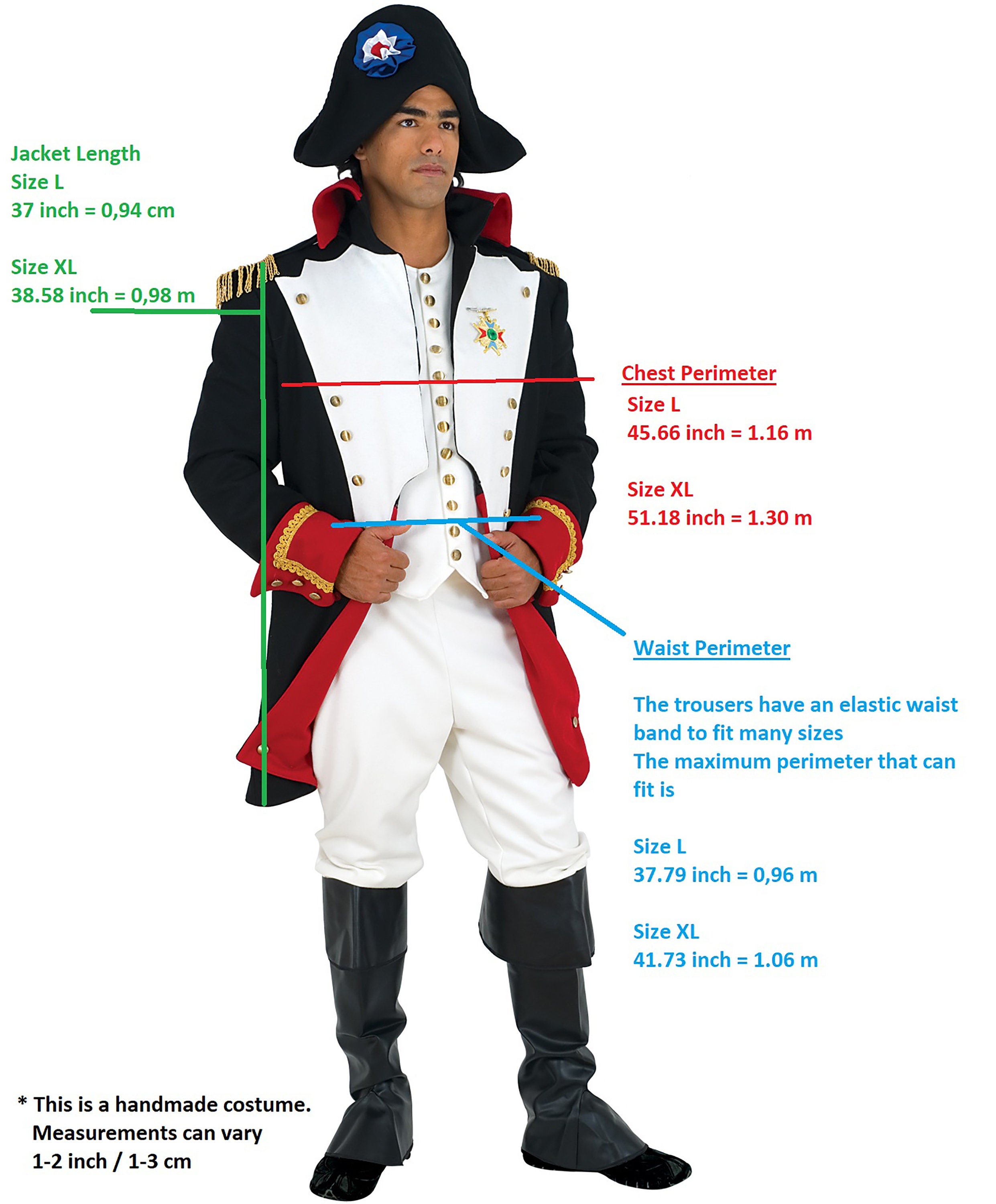 Napoleon Deluxe Wool Costume, Handmade Theatrical Quality Costume