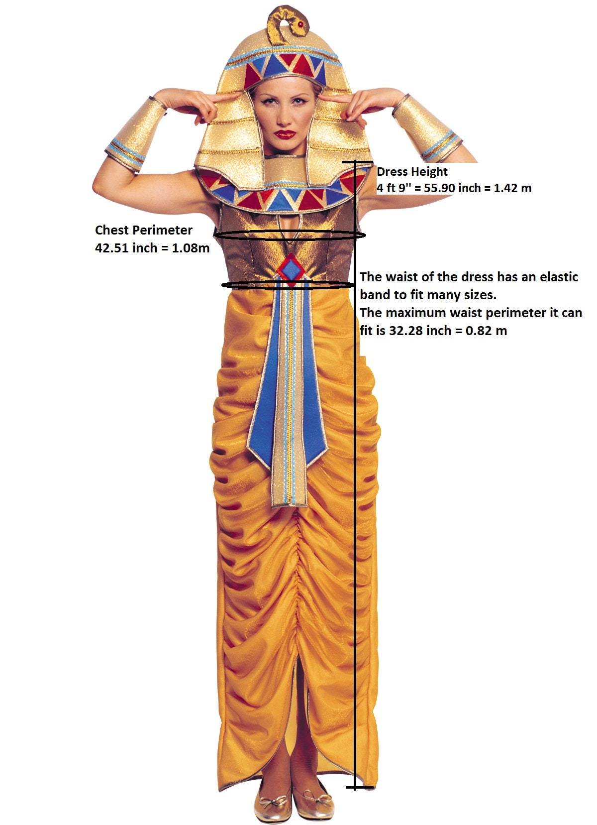 Costumi Carnevale COSTUME CARNEVALE EGIZIANA CLEOPATRA 7/9 ANNI