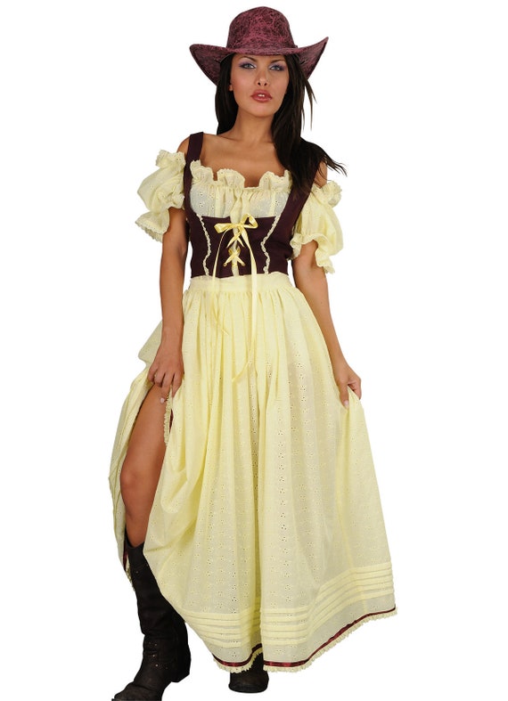 Western Girl Women's Costume, Saloon and Cow Girl Wild West Yello Dres,  Fancy Dress for Halloween & Cosplay. Handmade in EU. -  Canada