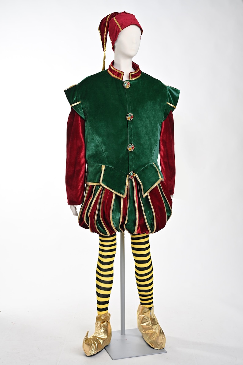 Women’s Christmas Elf Costume, Ladies Green Velvet Elf Outfit, Handmade ...