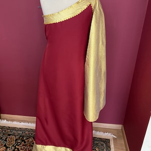 Costume de déesse grecque romaine, robe longue de femme premium, Toga Chiton pour cosplay, carnaval et Halloween. image 3