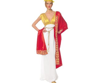 Roman Goddess Costume, White Dress with Drape, Halloween Outfit