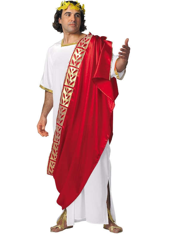Roman Emperor Costume Adult Caesar Toga Halloween Fancy Dress 