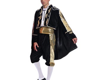 Black Velvet Matador Costume: Spanish Bullfighter Halloween Outfit
