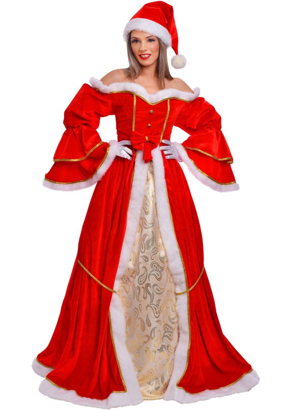 Femme Miss Santa Costume de Mme Noël Père Noël Noël Costume Robe Fantaisie 