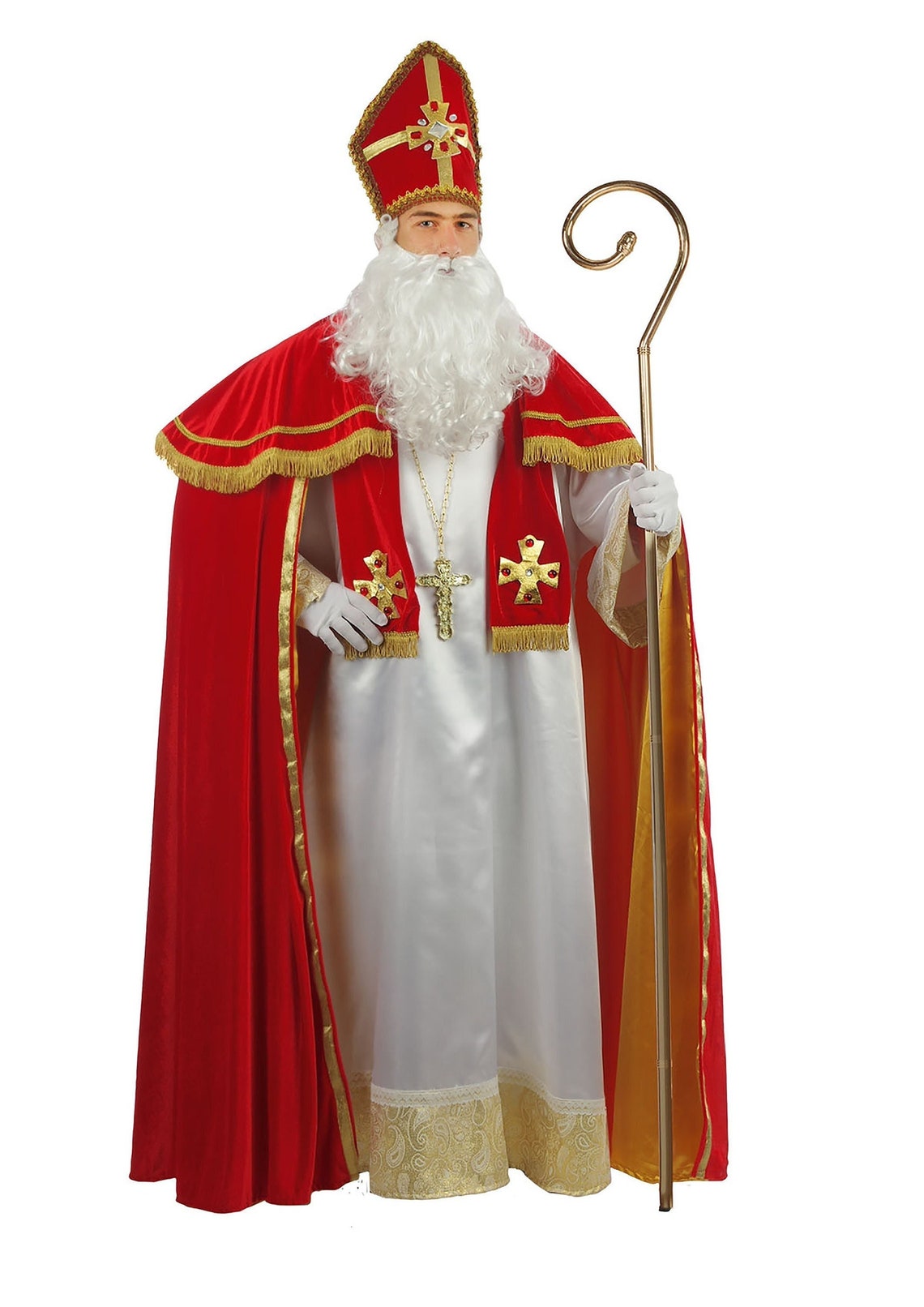 Saint Nicholas Red Valvet Costume Professional Father - Etsy