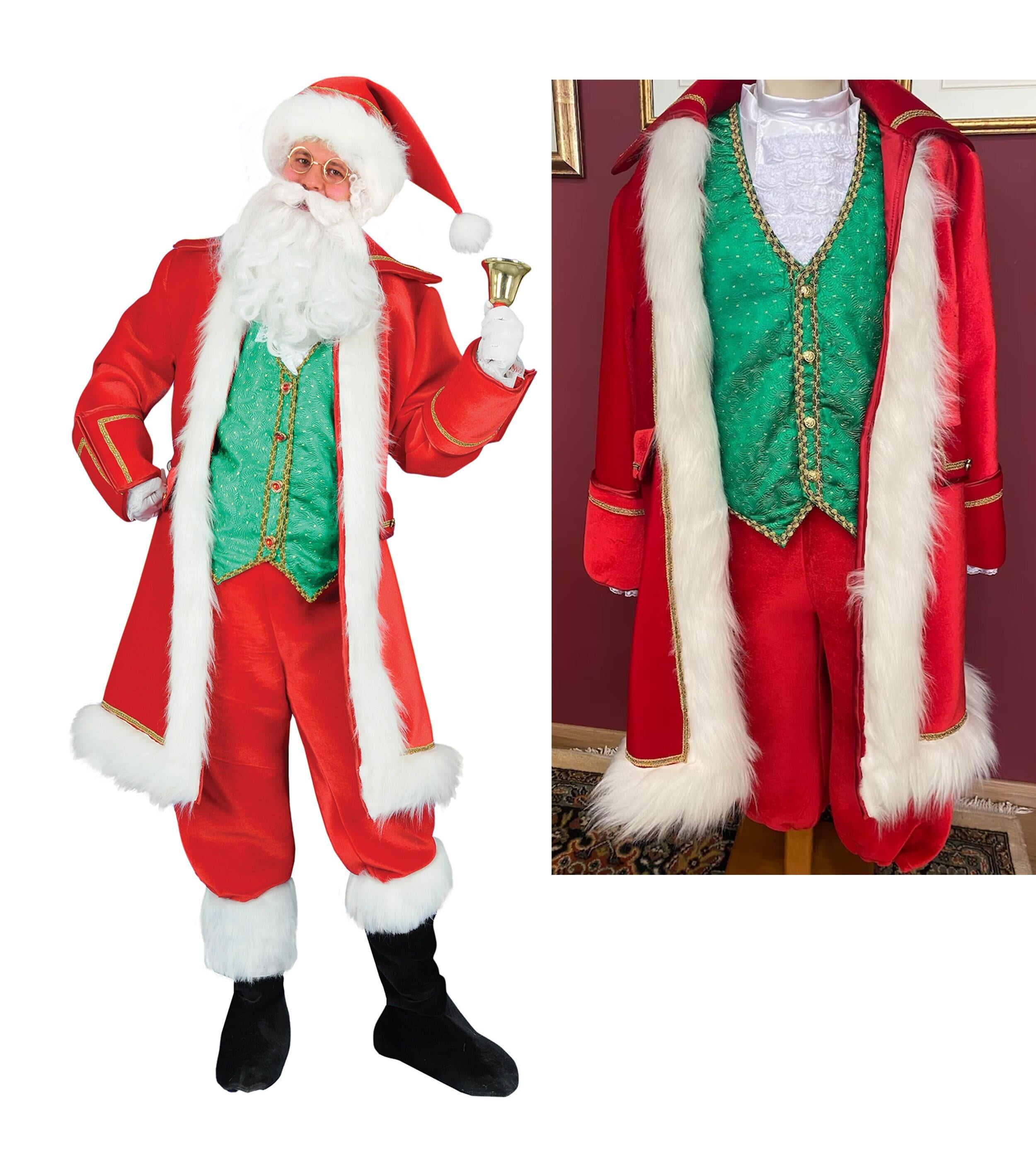 Sexy Santa Costume Women's Christmas Outfit Red Velvet Xmas Coat with –  YOMORIO