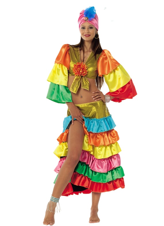 Brazilian wearing Samba Costume. Beautiful Brazilian woman wearing