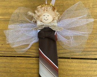 Memorial Angel Ornament - Remember Loved One - made with YOUR TIES - Memorial Gift Dad Grandfather- Personalized Ornament - Custom Ornament