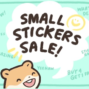 Buy 4 Get 1 Free | Small Stickers Sale | Promotion Set | Funny Cute Sticker | Gifts  | Water Resistant Decal | For Him For Her
