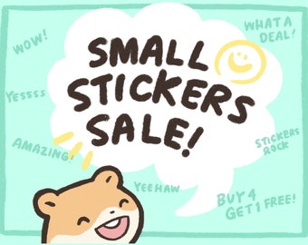 Buy 4 Get 1 Free | Small Stickers Sale | Promotion Set | Funny Cute Sticker | Gifts  | Water Resistant Decal | For Him For Her