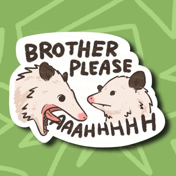 Brother Please Sticker | Funny Sticker | Gifts under 10 | Water Resistant Sticker | Water Bottle | Joke | Laptop | Cute Sticker