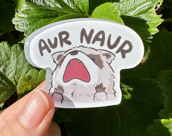 Raccoon Aur Naur | Funny Cute Acrylic Magnet | Gifts Under 10 | Novelty Accessory Joke Present | For Refrigerator Lockers File Cabinets
