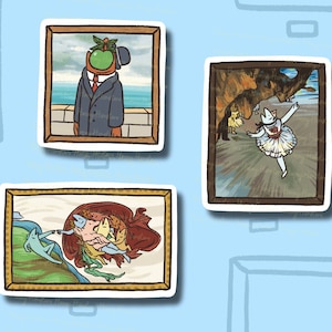 Fish Art Sticker Series 2 | Painting Art History| Fish Gallery Oil Painting | Artist | Cute Laptop Sticker | Gifts under 5 | Water Resistant