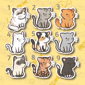 Cute Chibi Cat Kitty Stickers | Cat Lover | Kitten Sticker | Pet Stickers | Cute Laptop Sticker | Gifts under 5 | Water Resistant Sticker