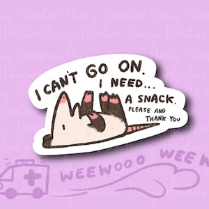 I Can&#39;t Go On | Funny Sticker | Gifts under 10 | Water Resistant Sticker | Laptop Water Bottle Phone Case Decal For Her Him Possum