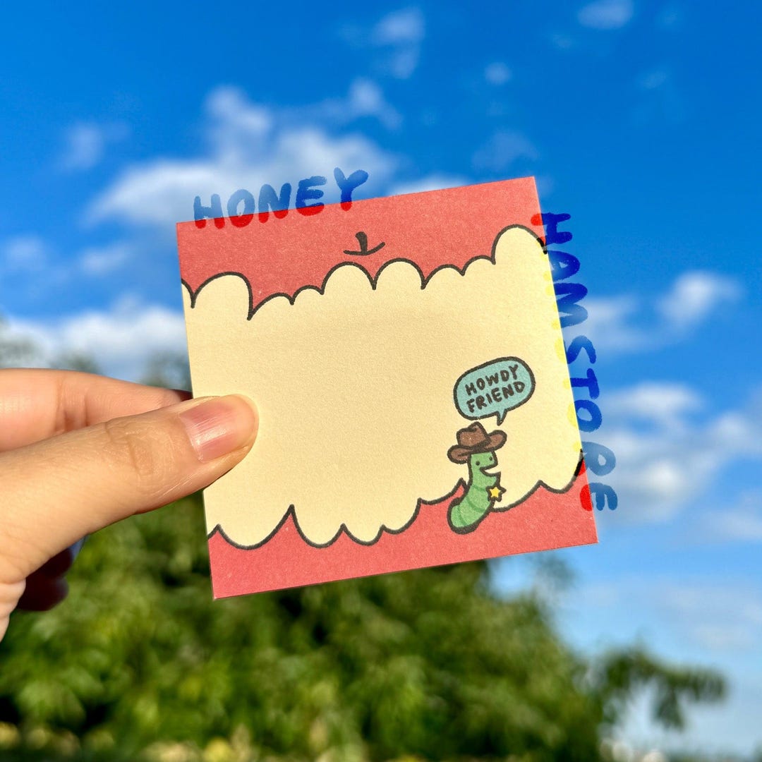 Howdy Note Bad Howdy Friend Apple Worm | Funny Cute Sticky Note | Gifts Under 10 ...
