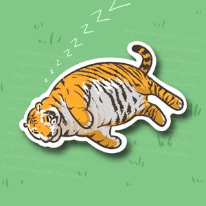 Chonk Tiger Sticker | Funny Joke Sticker | Gifts under 10 | Water Resistant Sticker | Water Bottle Laptop Cell Phone Case | Cute Sticker
