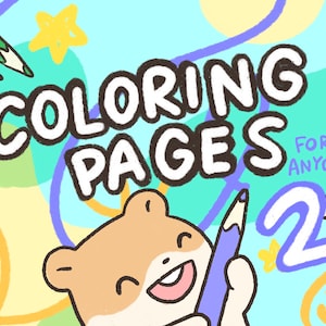 Cute Animal Coloring Pages Series 2 | 6 Pages | Hamster, Raccoon, Opossum | Printable Instant Download | Preschool | Toddler | Kids Simple