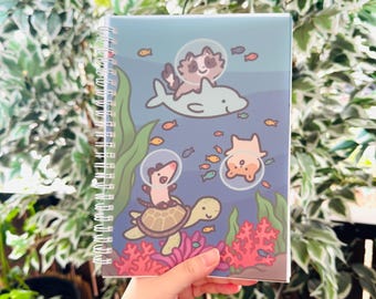 Hamster Raccoon Opossum Ocean Adventure| Funny Cute Reusable Sticker Book | Gifts Under 20 | Novelty Stationary Present | Collection