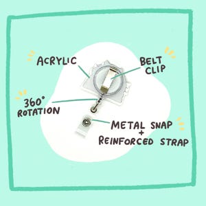 ハムスターの叫び声の絵バッジリール、IDベルトクリップ付き、かわいいデザイン、アクリル製、子供向けギフト、仕事用アクセサリー、看護師、医療従事者、教師、学生向け Belt Clip