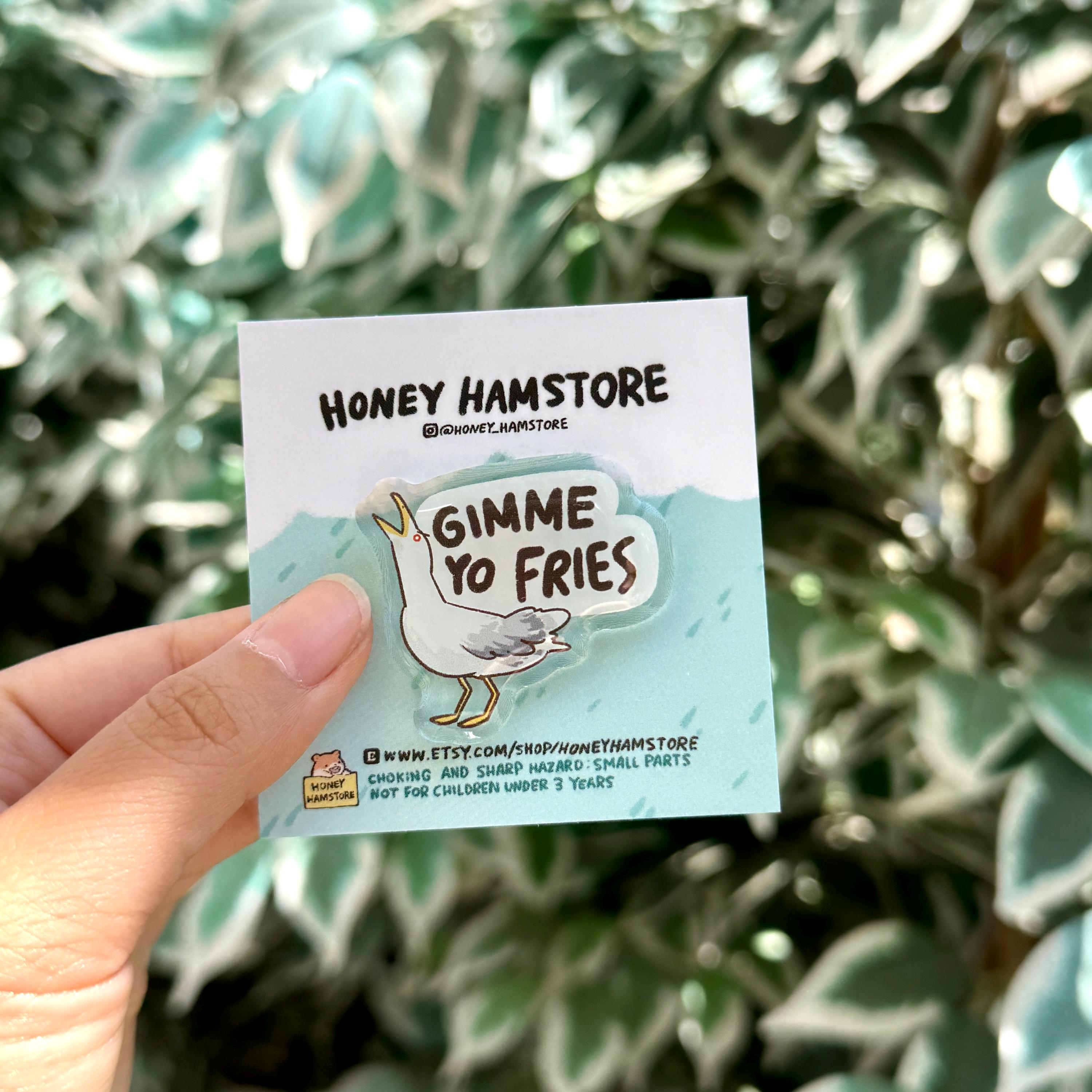 Gimme Yo Fries Seagull | Funny Acrylic Pin | Kawaii Cute Goose Pin | Gifts  Under 10 | Happy | for Her | for Him - Etsy Israel