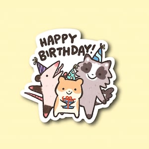 Happy Birthday Buddies | Funny Cute Sticker | Gifts Under 10 | Water ...