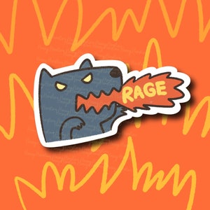 Rage Wolf Sticker | Funny Sticker | Gifts under 10 | Water Resistant Sticker | Water Bottle | Joke | Laptop