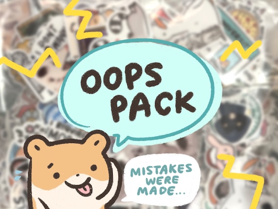 Mystery Random Oopsie Sticker Pack | Funny Sticker | Gifts under 10 | Water Resistant Sticker | Water Bottle Laptop | Humor Grade B & Below