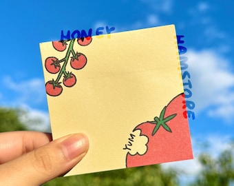 Yummy Tomato | Funny Cute Sticky Note | Gifts Under 10 | Novelty Stationary Present | For Office School