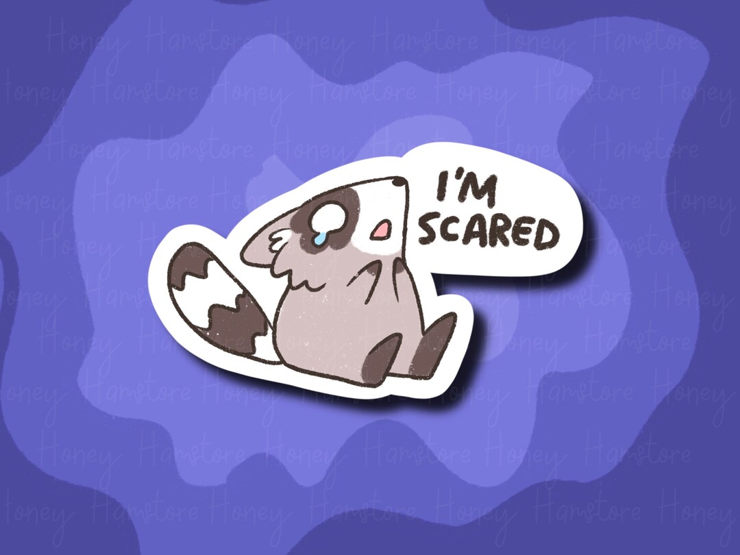 Scared Racoon Icon Scared Raccoon | Funny Sticker | Gifts Under 10 | Water Resistant ...