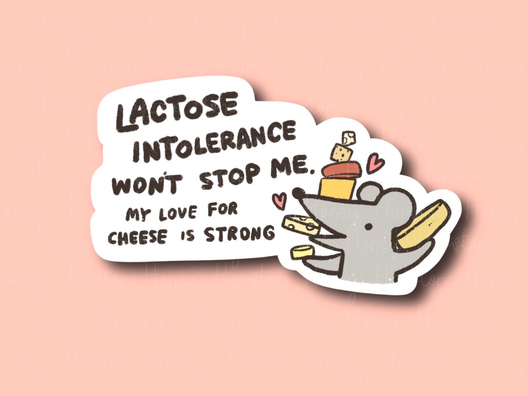 Lactose Intolerant Rat Funny Sticker Gifts Under 10 Water Resistant