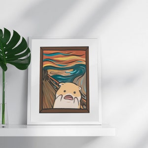 Hamster The Scream Art | Premium Matte Poster | Painting Art History Poster | Gallery Oil Painting | Artist | Cute Funny Poster | Gifts Idea image 3