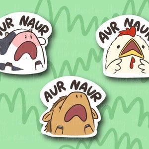 Aur Naur Cute Sticker | Series 2 | Funny Sticker | Cow Chicken Horse ...