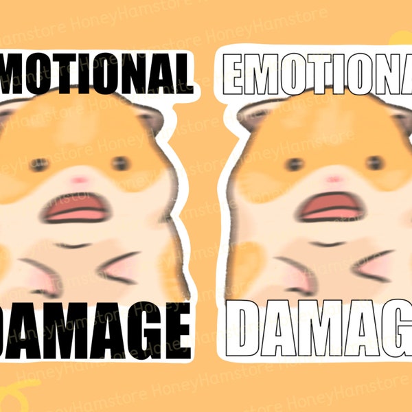 Emotional Damage Meme Scared Hamster Meme Laminated Stickers Funny Sticker Laptop Tiktok Decal Yeti Tumbler Water Bottle Sticker