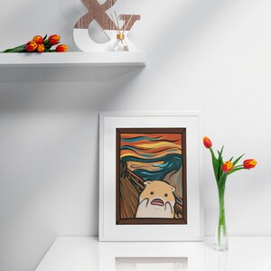 Hamster The Scream Art | Premium Matte Poster | Painting Art History Poster | Gallery Oil Painting | Artist | Cute Funny Poster | Gifts Idea image 4