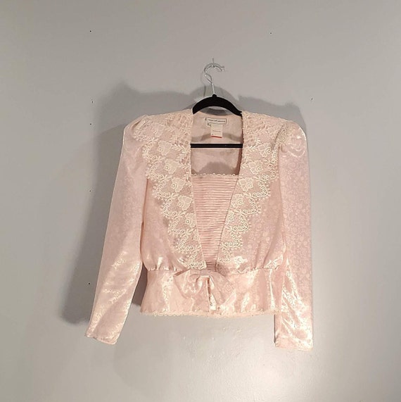 Scott McClintock Pink Floral Lace Guipure Jacket e