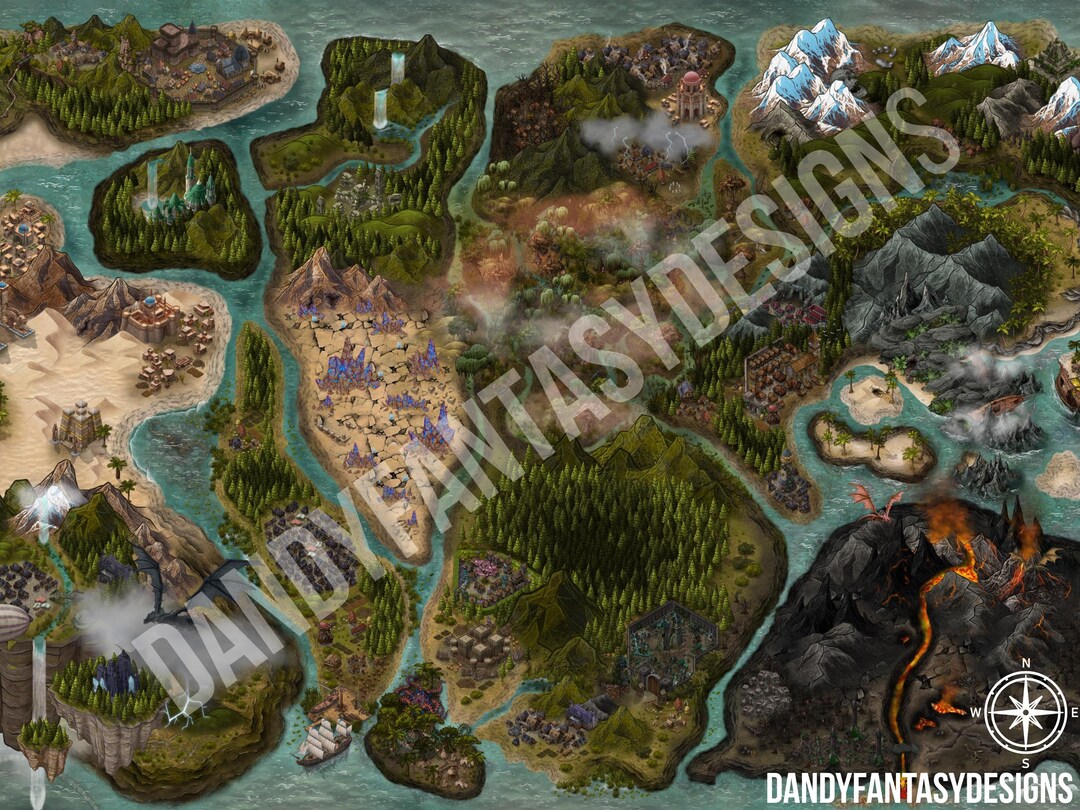 Custom Fantasy Map Design - Dnd Campaigns, Tabletop Games, Book Writers ...