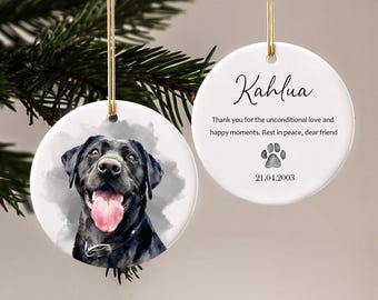 Personalized Pet Watercolor Ornament Using Pet's Photo + Name - Custom Ornament Christmas - Personalized Dog Ornament - Custom Cat Ornamen