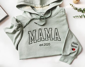 Embroidered Mama/Dad Hoodie, Embroidered Papa Sweatshirt, Personalized Gifts, Personalized Sweatshirt, Papa Hoodie,Father's Day